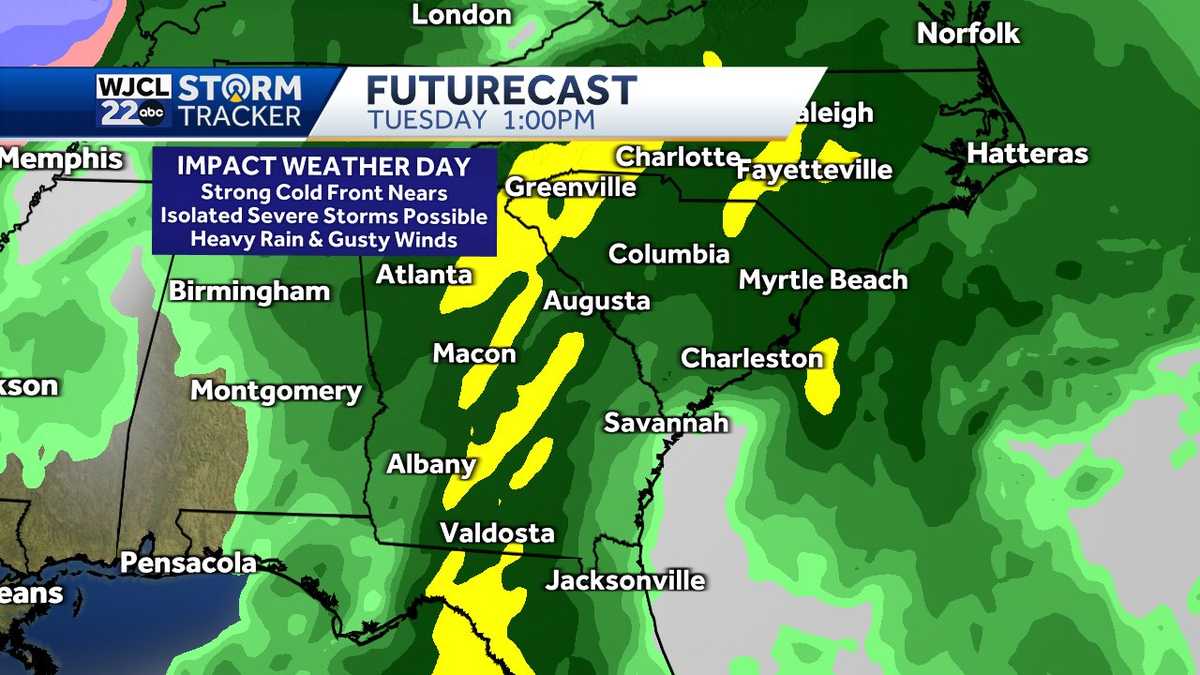 Savannah Severe weather risk lurking for Tuesday