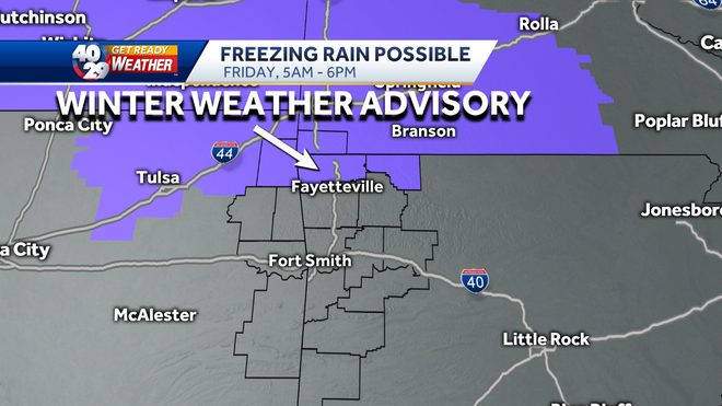 Watching for freezing rain on Friday in parts of NW Arkansas