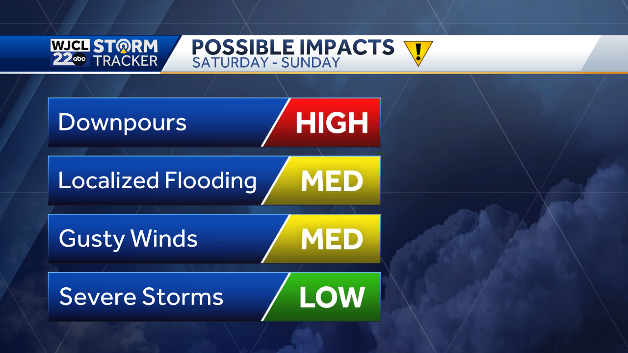 Showers and storms impact SE Georgia and the Lowcountry this weekend - WJCL