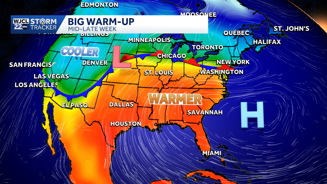 A cool start to Monday ahead of a big warm up this week - WJCL