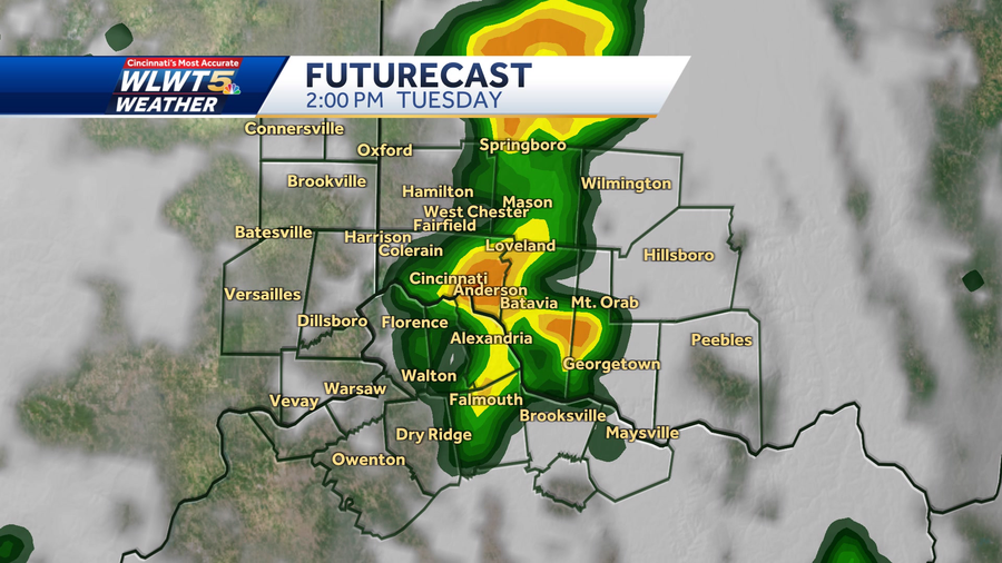 Hour by hour Severe weather moves through Tuesday afternoon, evening