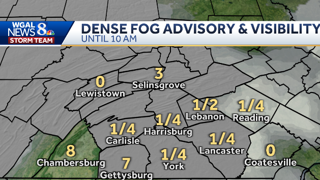 Dense fog advisory issued for most of Susquehanna Valley