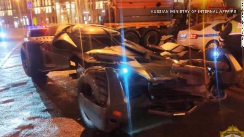 A fully functional Batmobile replica was confiscated by police in Moscow.