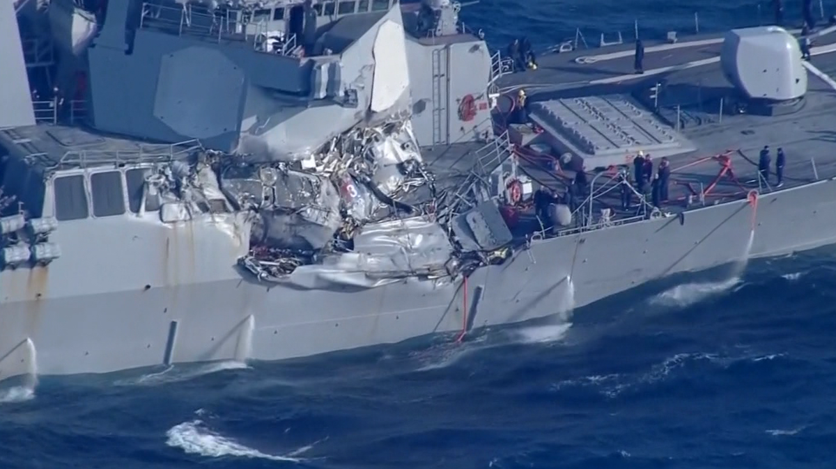 Bodies Found Of Missing Sailors Inside Damaged Destroyer