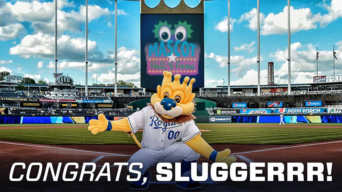 Sluggerrr Kansas City Royals Magnetic Stadium Base Mascot Bobblehead Officially Licensed by MLB
