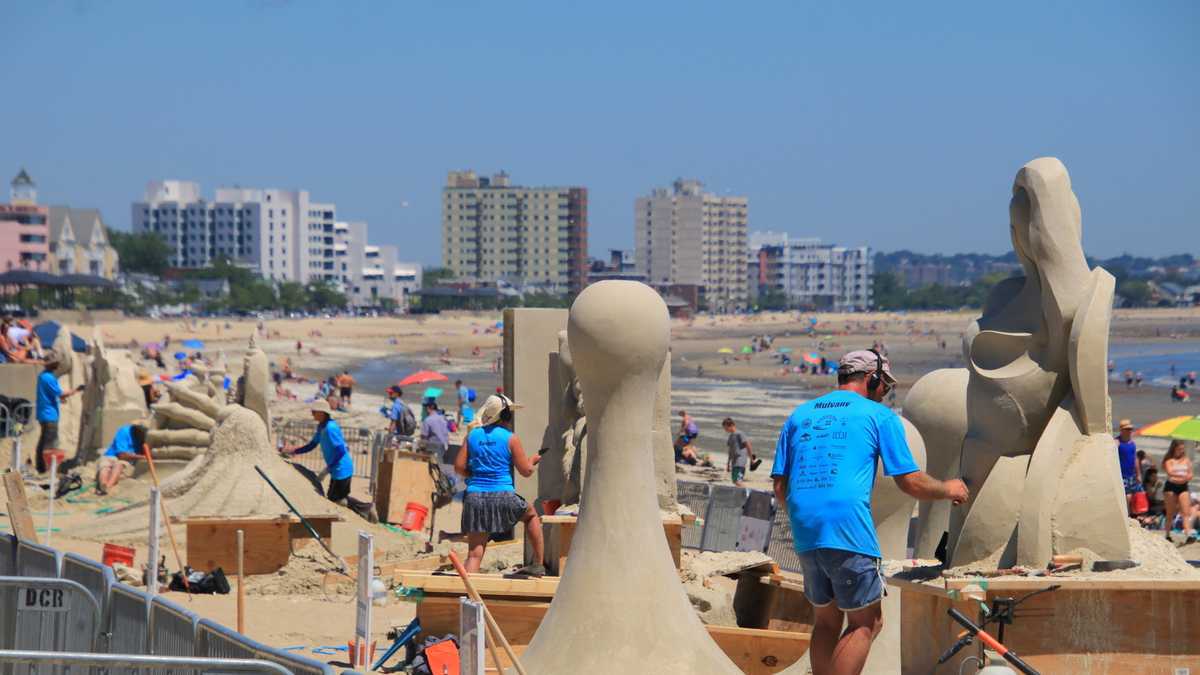 Sand sculptors shape masterpieces on Revere Beach