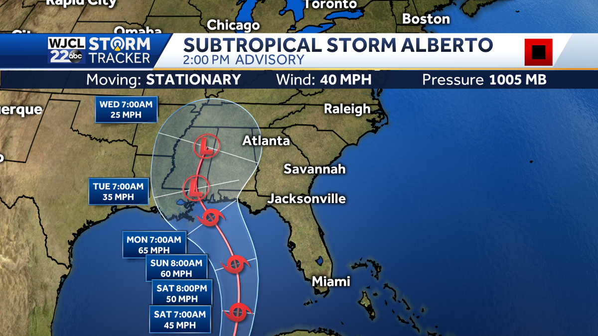 Subtropical Storm Alberto Forms