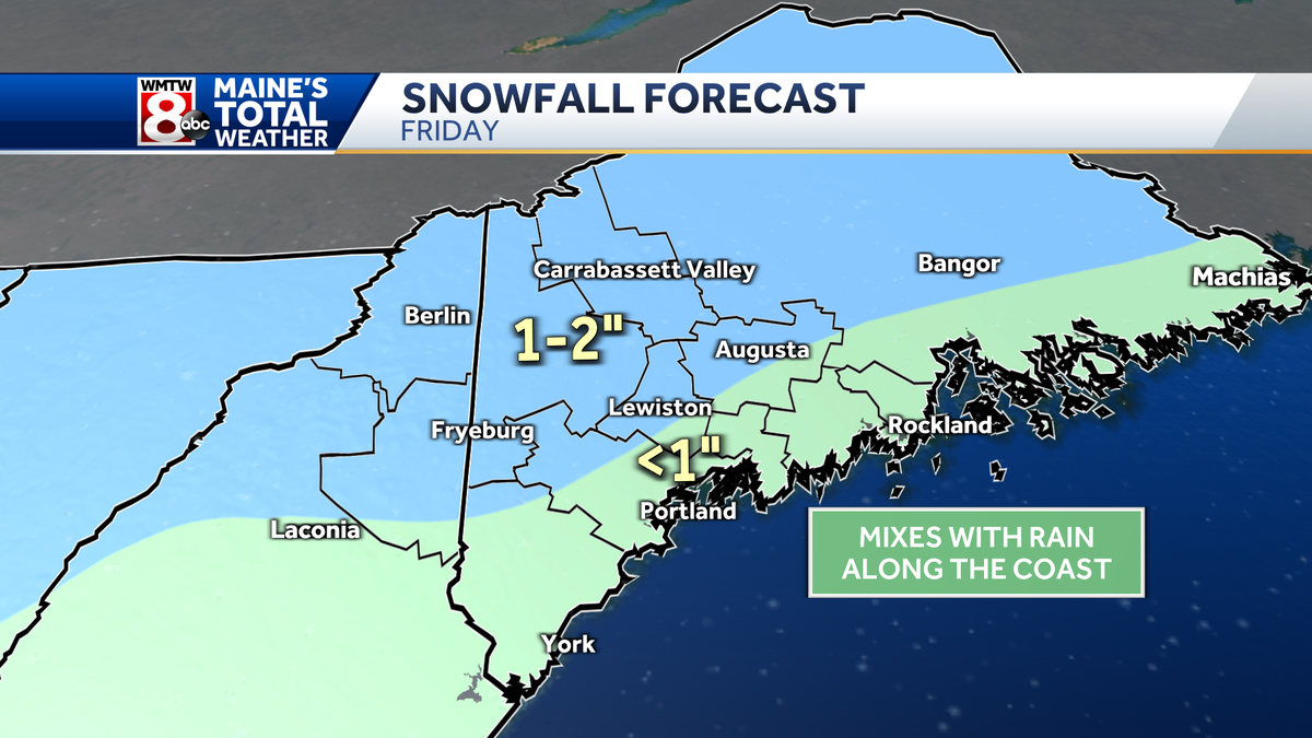 Quick-moving storm to bring a messy mix of rain, snow to Maine Friday