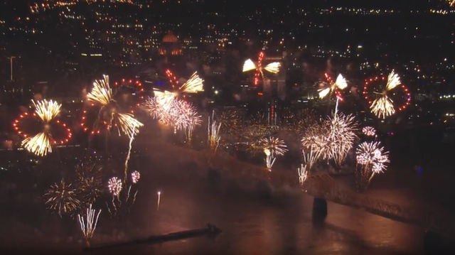 Thunder Over Louisville fireworks aerial view with WLKY NewsChopper