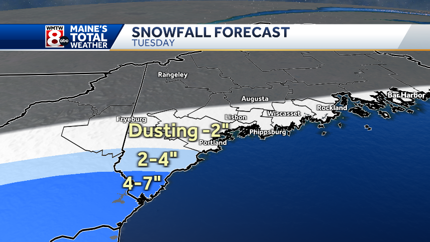 Quiet Evening Ahead Less Snow Expected Tuesday   2024 Winter Snow Map 65ca7b05d8800 