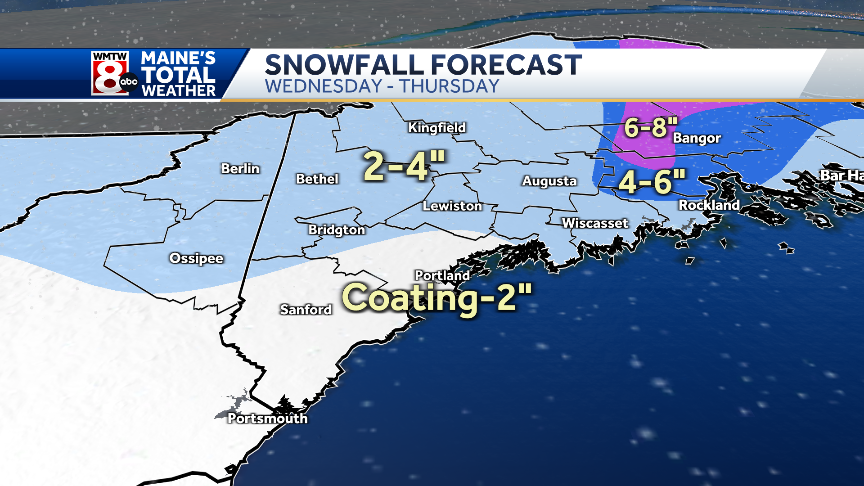 Few passing showers & snow squalls today, snow tonight