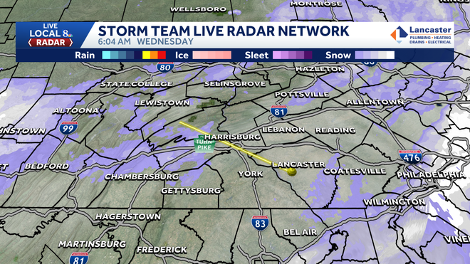 Scattered snow showers possible in south-central Pa.