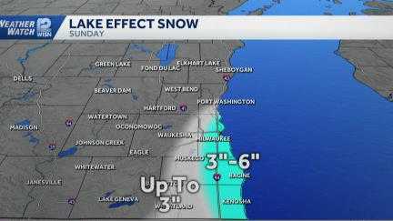 Lake effect snow impacts parts of SE Wisconsin Sunday