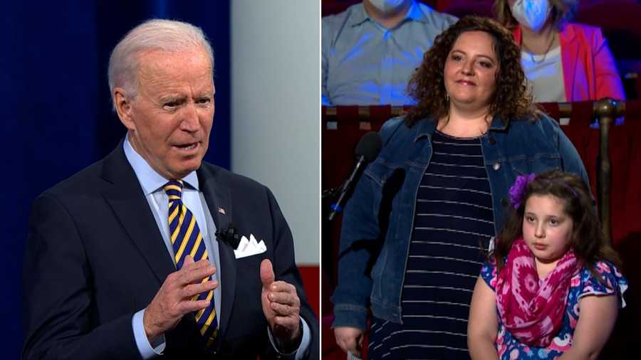 President Joe Biden reassured an 8-year-old about her low risk of contracting and spreading COVID-19.