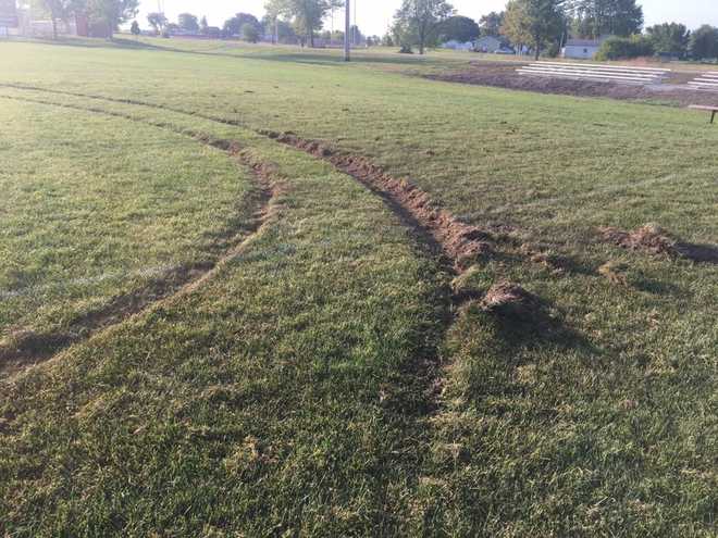 football field vandalism another