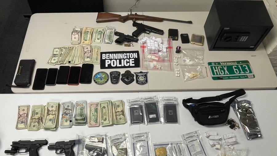 Bennington police seize loaded guns, drugs and cash in narcotics