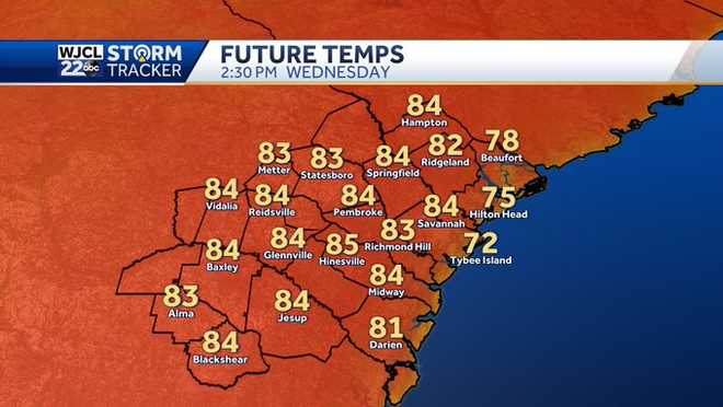 Savannah Severe Weather Risk Increases On Wednesday Tracks East