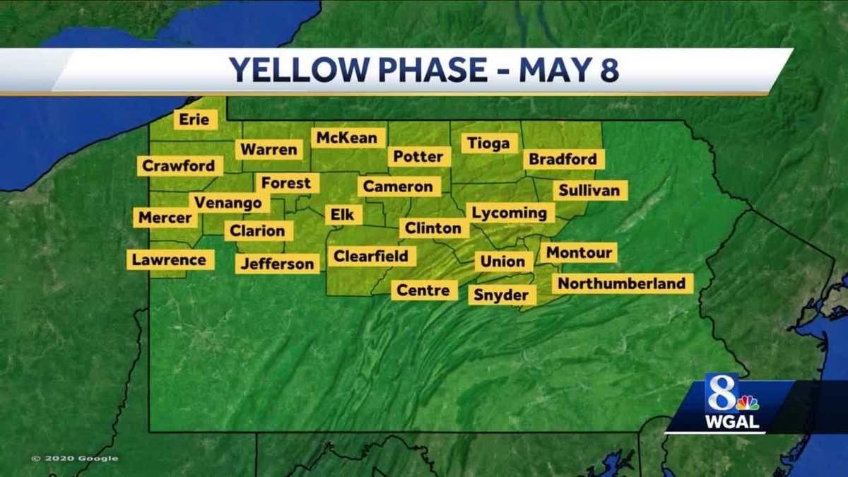 24 pennsylvania counties to move to yellow phase of reopening