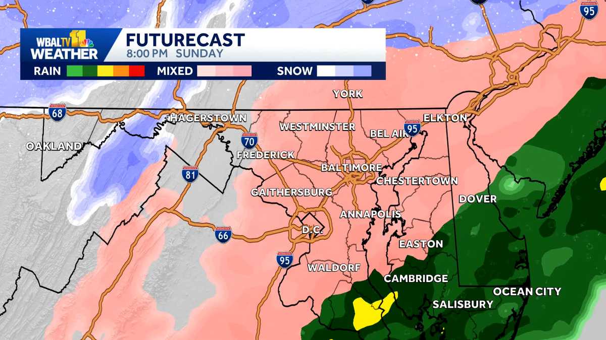 Snow transitions to ice in Baltimore | See forecast timeline