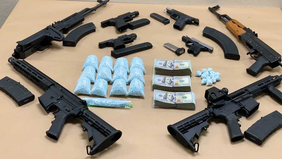 weapons & pills seized