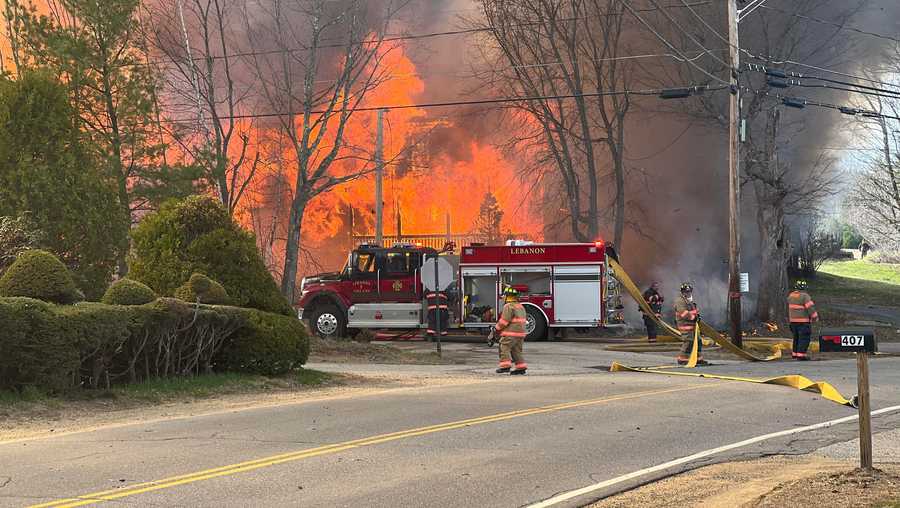 Firefighters from multiple agencies worked to contain flames in Lebanon.