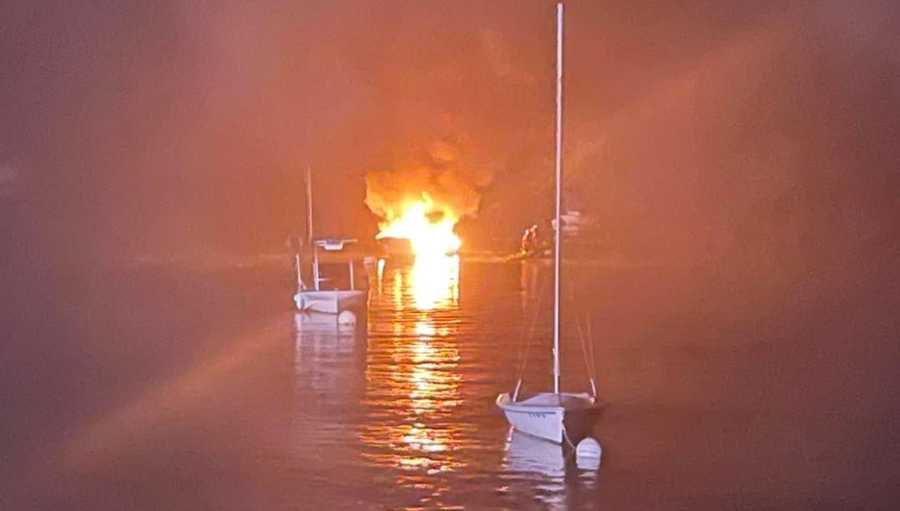 boat fire at stillwater cove