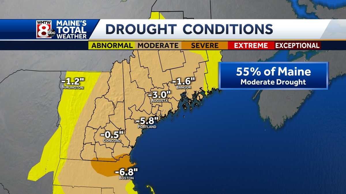 Drought conditions are growing in Maine with no relief in sight