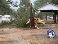 storm damage at the ossipee valley fairgrounds in hiram