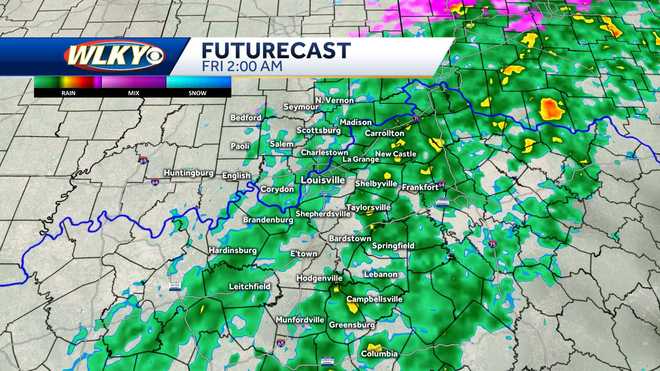 Louisville weather: Wintry mix to rain Wednesday night into Thursday