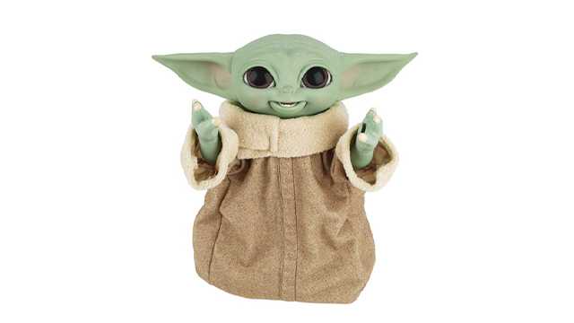 star wars galactic snackin’ grogu 9.25-inch-tall animatronic toy, 40+ sound and motion