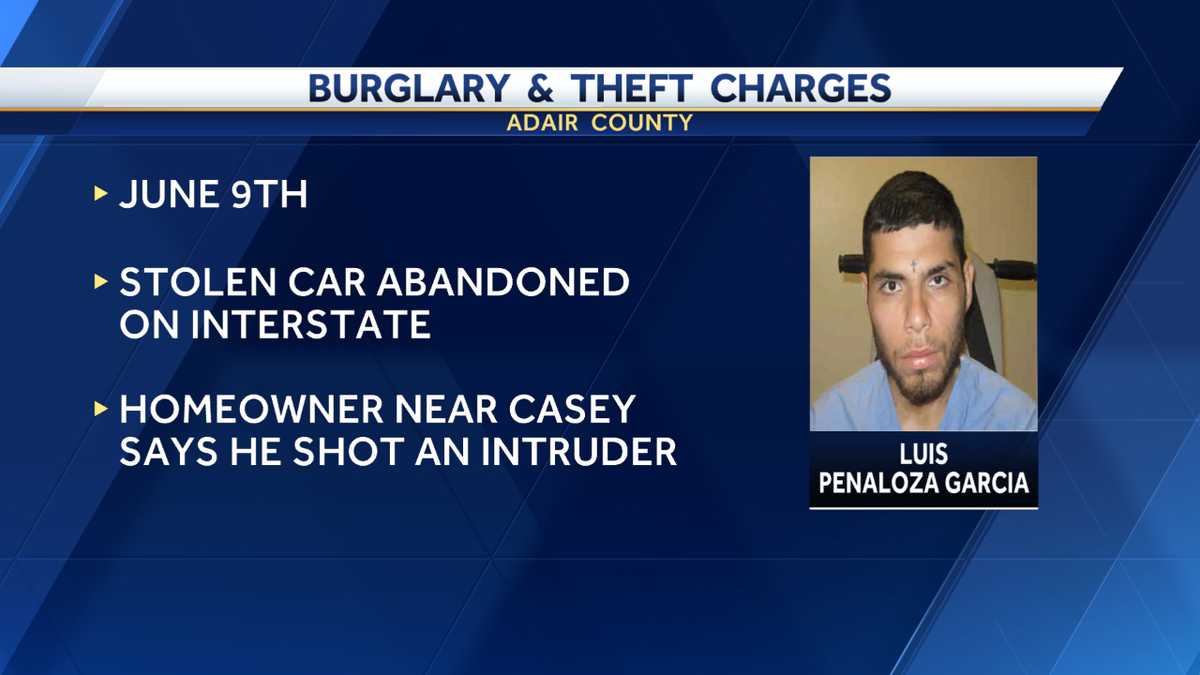 Adair County intruder who was shot multiple times faces charges