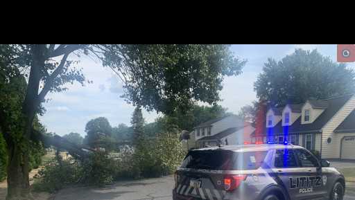 Emergency services respond to a large tree branch in Lancaster County, PA