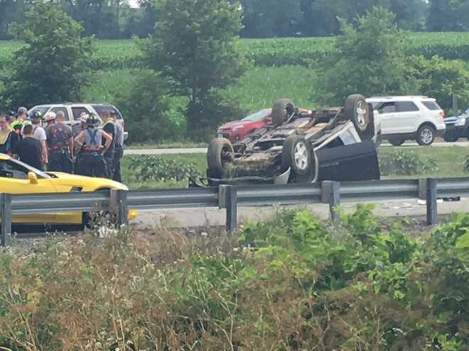 Car Goes Airborne, Overturns On Route 283 In Lancaster County