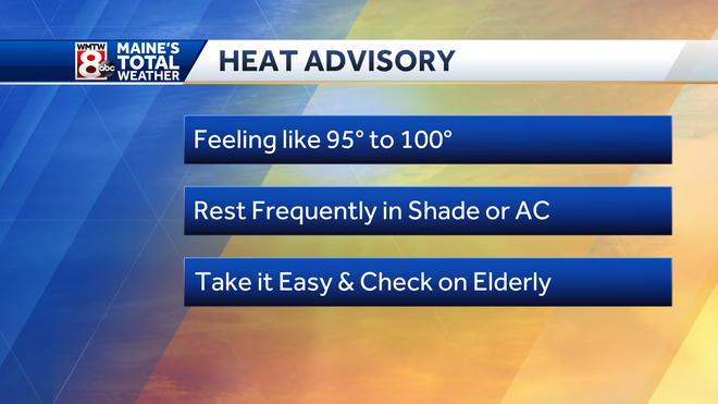 Maine weather: Heat advisory issued for parts of state