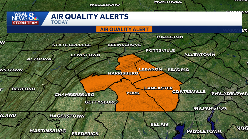CODE ORANGE: Air quality alert in effect for much of south-central Pennsylvania