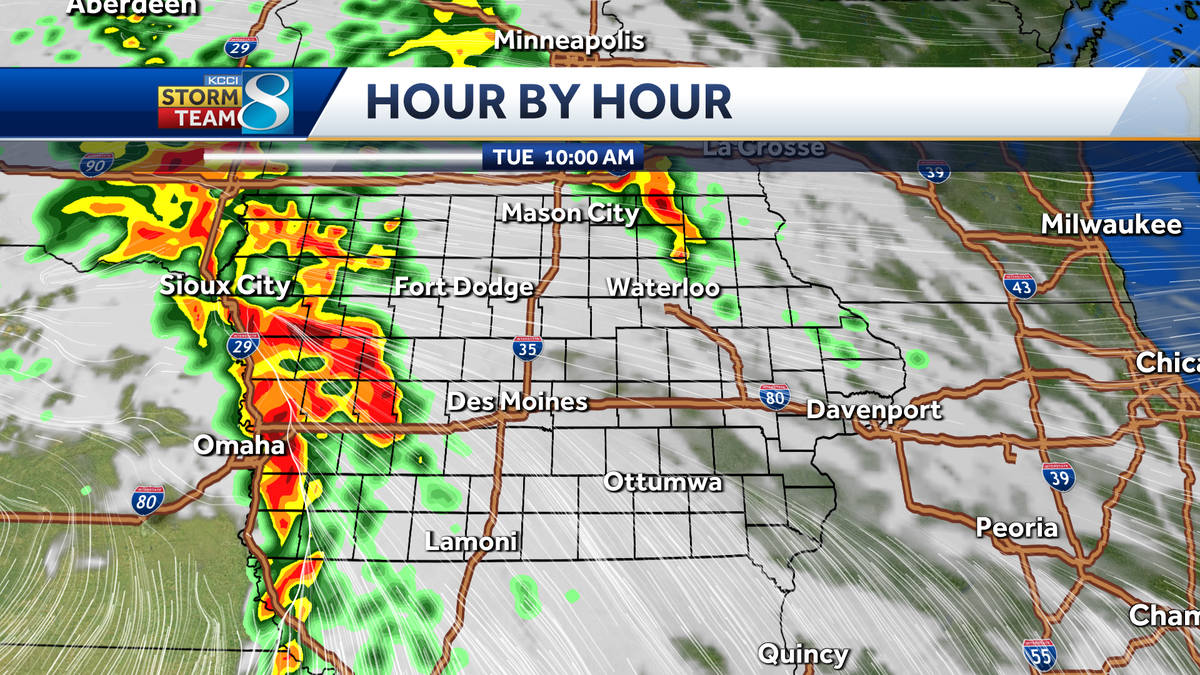 Tracking severe weather in Iowa: Hour-by-hour forecast for Tuesday ...