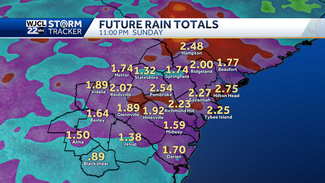Showers and storms impact SE Georgia and the Lowcountry this weekend - WJCL