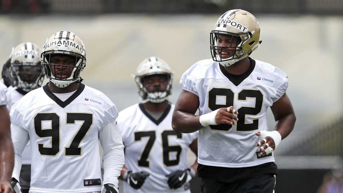 New Orleans Saints exercise defensive end Marcus Davenport's fifth