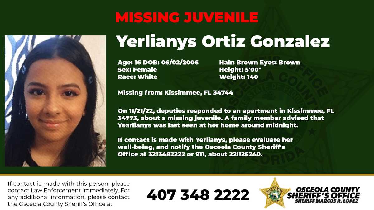 Osceola County officials ask for help finding 16-year-old girl