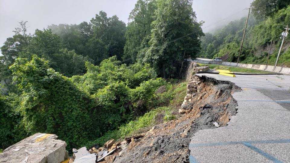 Retaining wall collapse closes Chimney Rock State Park