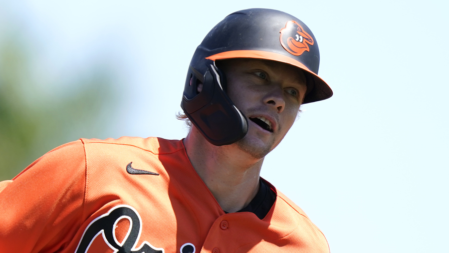 Baltimore Orioles' Kyle Stowers runs to second base for a double during the  fifth inning of a baseball game against the New York Yankees, Sunday, Oct.  2, 2022, in New York. (AP