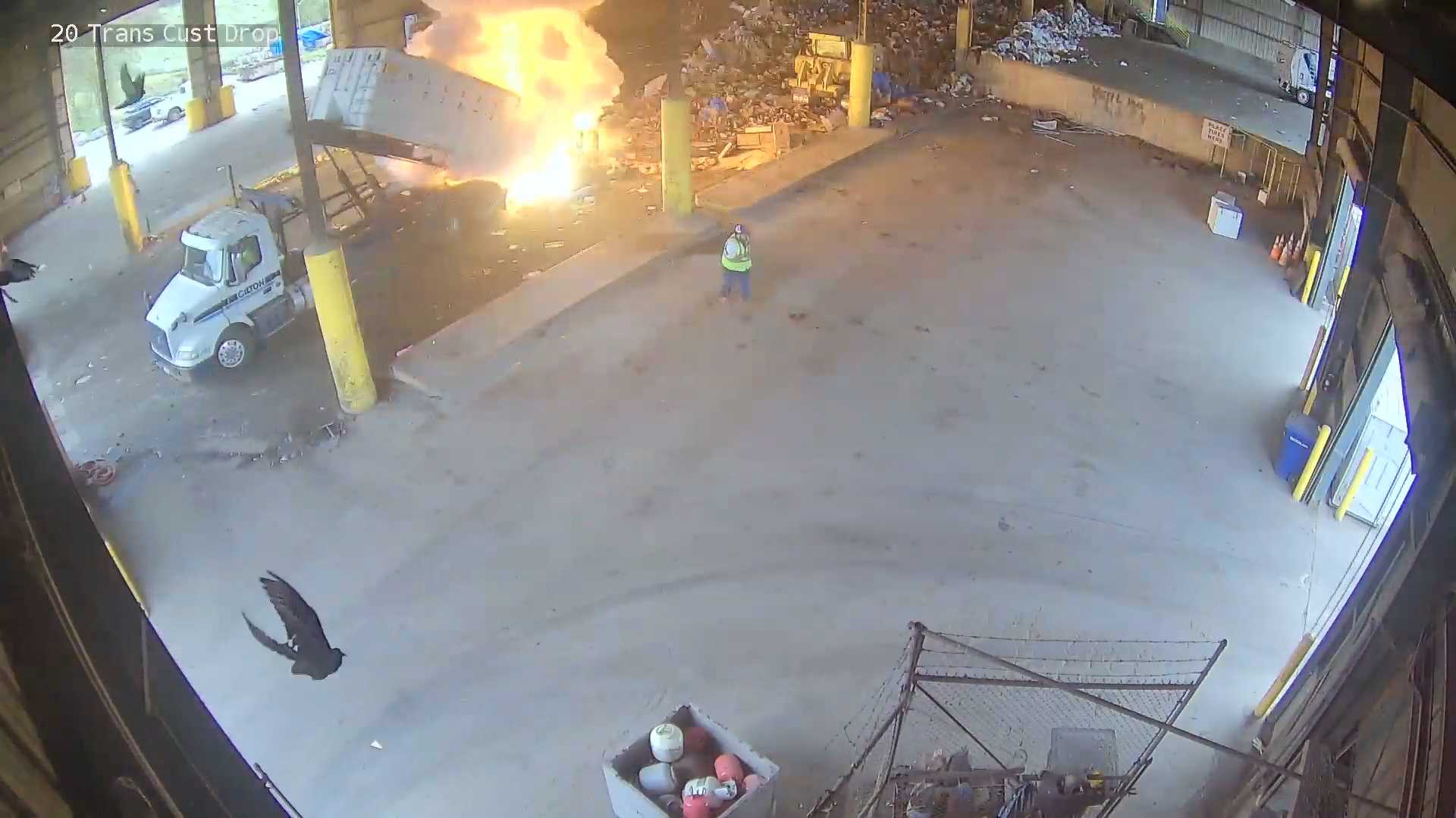 Video shows chemical explosion, fire as hazardous waste is unloaded at a California facility