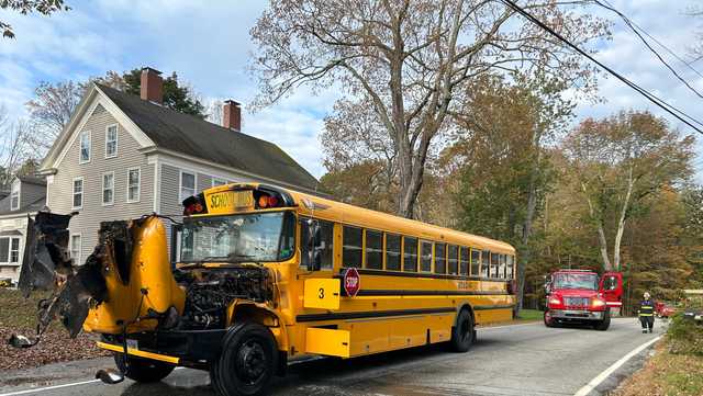 School bus erupts in flames in Buxton - Vimarsana News