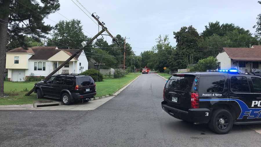 SUV hits Power Pole in Fort Smith Monday morning
