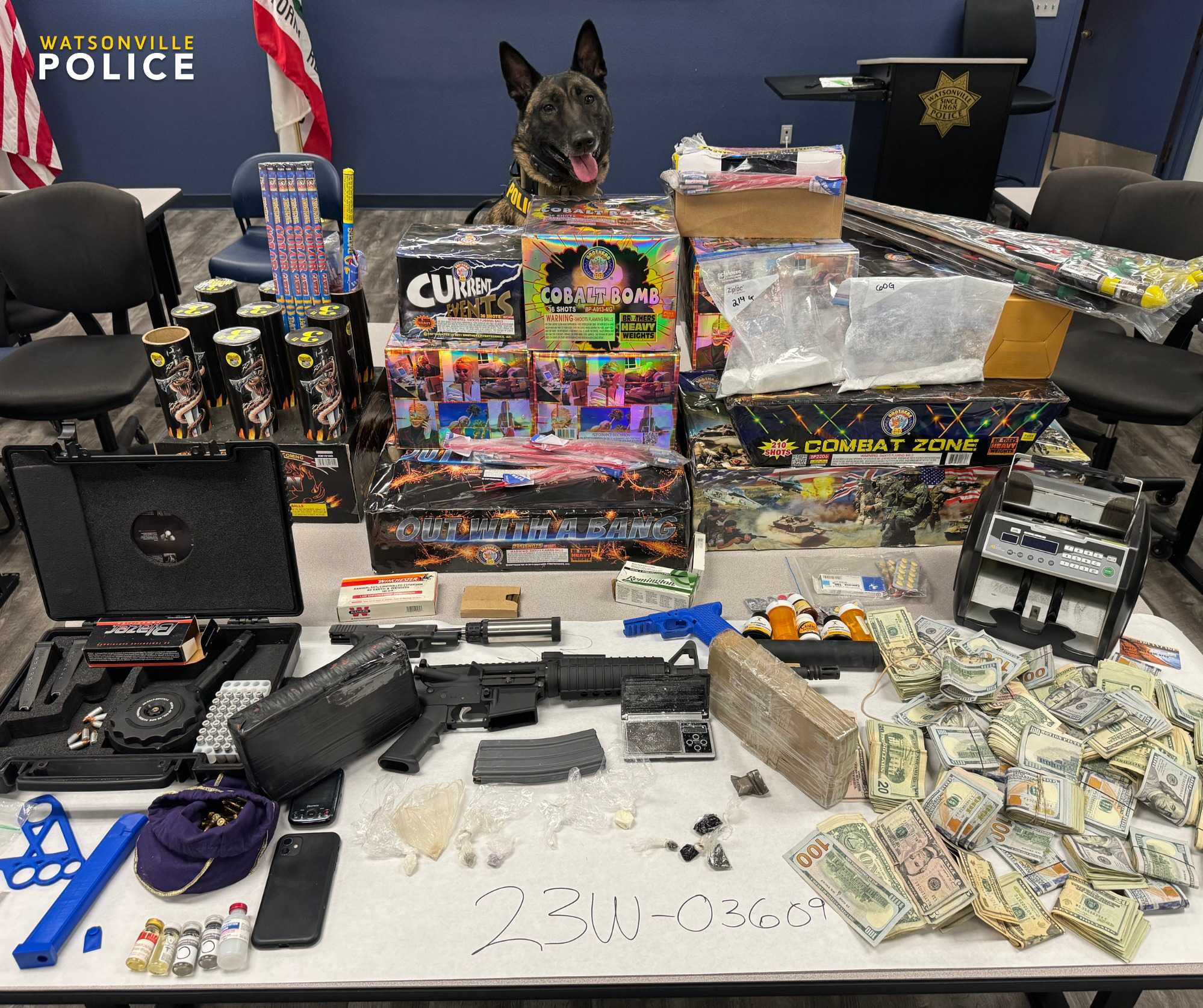 3 kilos of cocaine guns and cash seized in Aptos