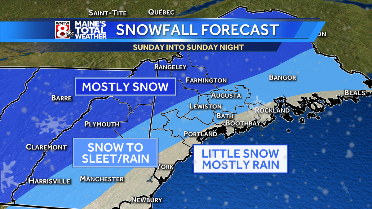 Sunday morning snow turns to rain for many towns