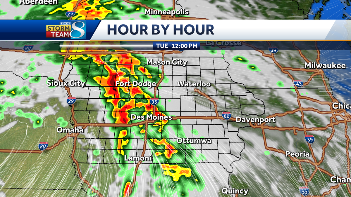 Tracking severe weather in Iowa: Hour-by-hour forecast for Tuesday ...