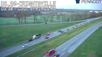Lane restriction on Route 30 after crash in York County, Pa.