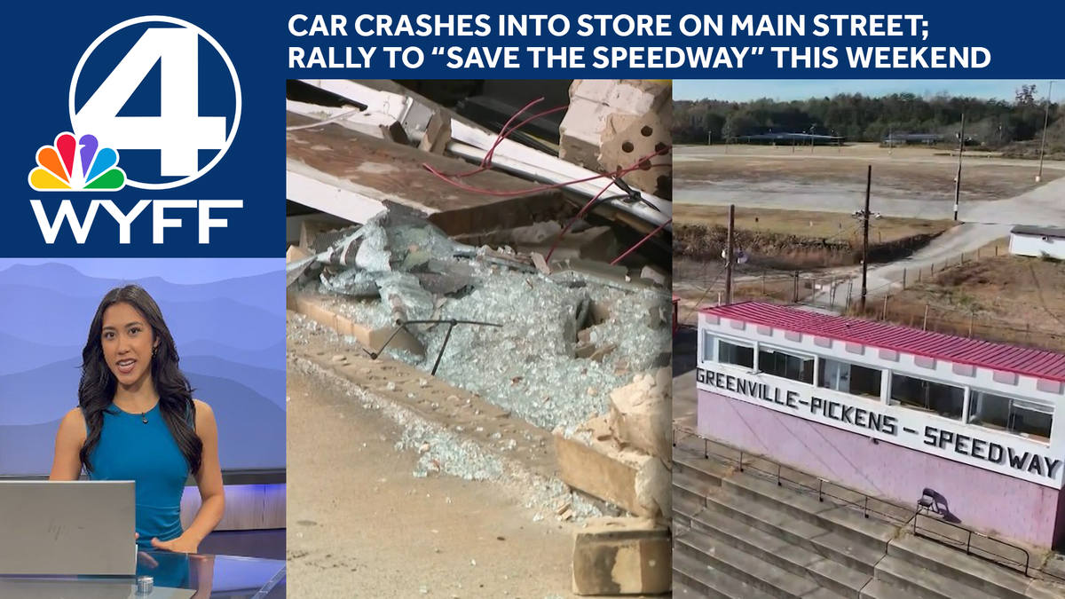 News 4 in 4: Car crashes into store on Main Street + Rally to 'Save the Speedway' planned this weekend