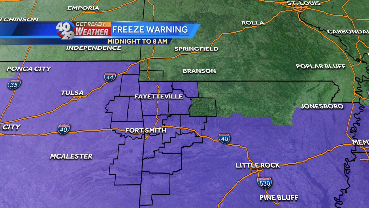 Freeze Warnings For Tonight